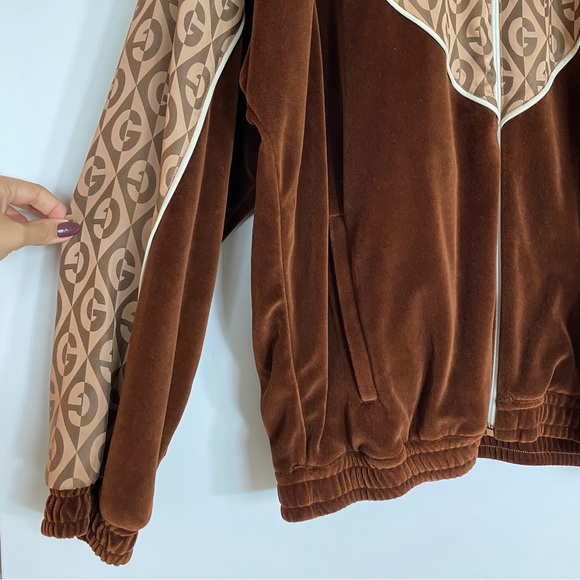 Gucci Zip Up Sweatshirt Velvet With GG Logo Pattern - Picture 7 of 13